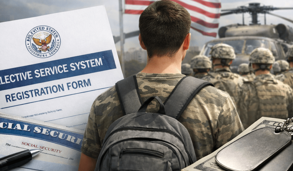 Young, eligible men will be automatically registered for the military draft pool starting in December as part of a measure tucked into the annual defense policy bill Congress signed into law late last year.